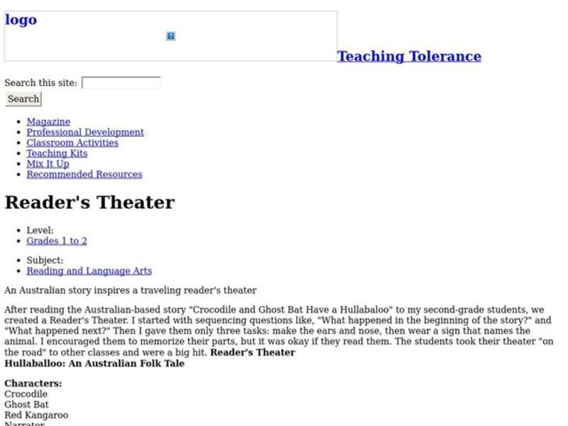 Reader's Theater Lesson Plan