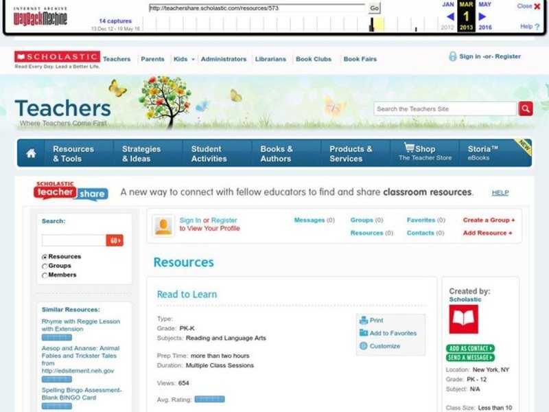 Read to Learn Lesson Plan