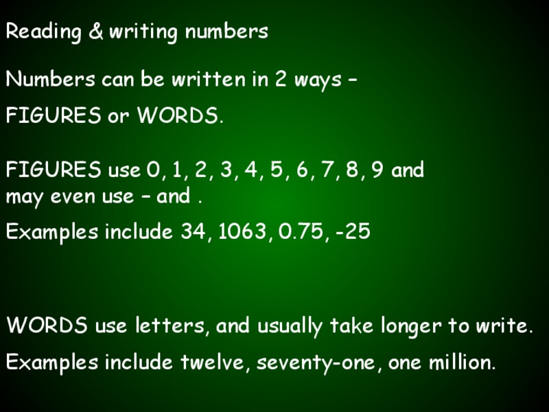 Reading and Writing Numbers PPT