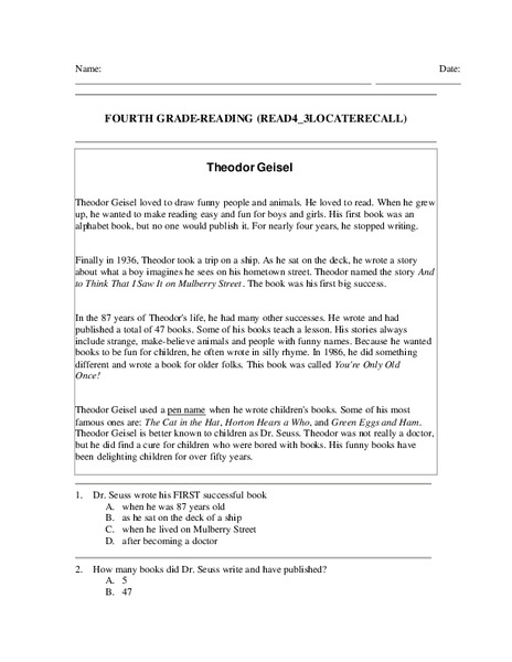 Reading comprehension Lesson Plan