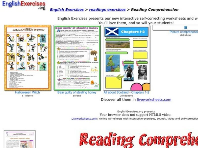 Reading Comprehension Interactive