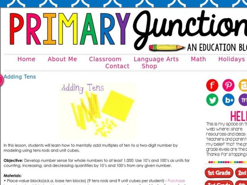 Adding Tens Lesson Plan