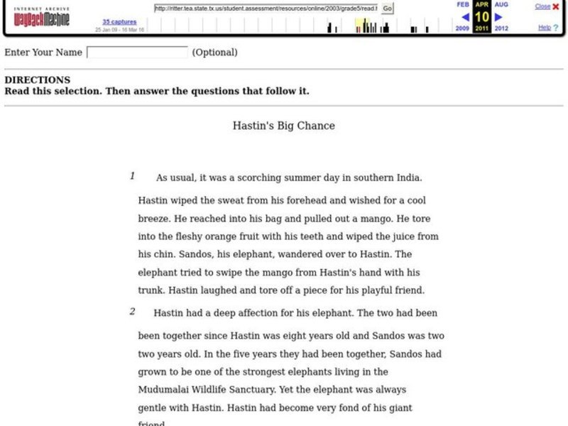 Reading Comprehension Test Lesson Plan