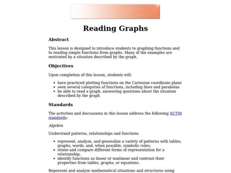 Reading Graphs Lesson Plan