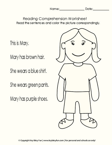 Reading Comprehension Worksheet Worksheet