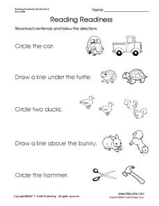 Reading Readiness Worksheet