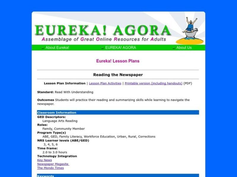 Reading the Newspaper Lesson Plan