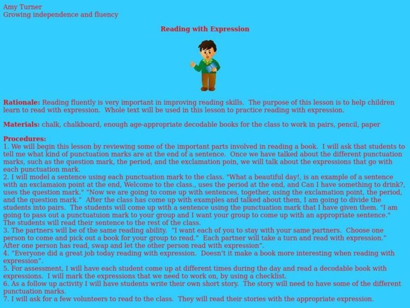 Reading with Expression Lesson Plan