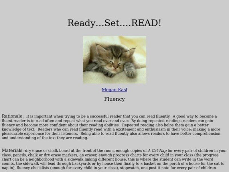 Ready, Set, Read Lesson Plan