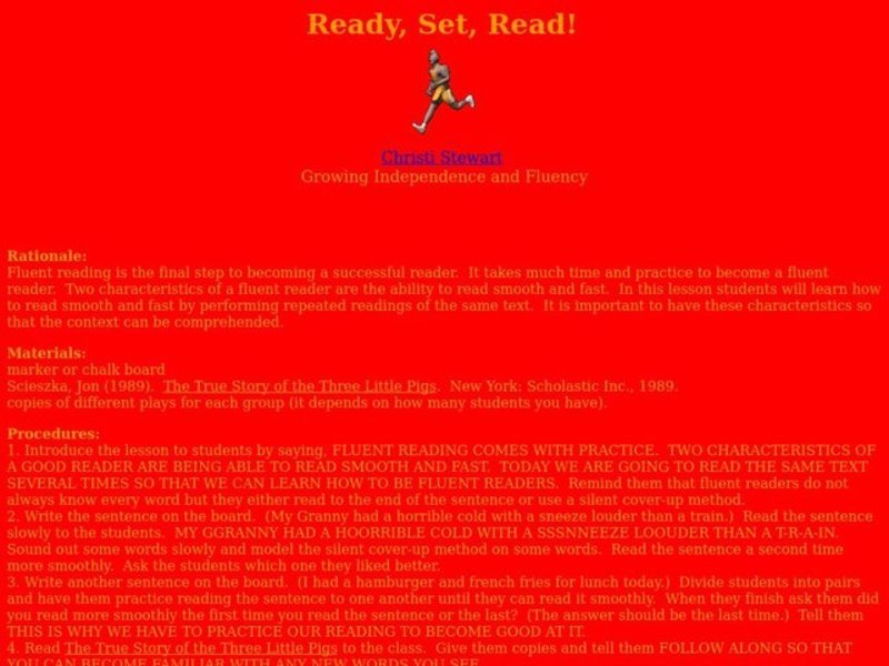 Ready, Set, Read! Lesson Plan