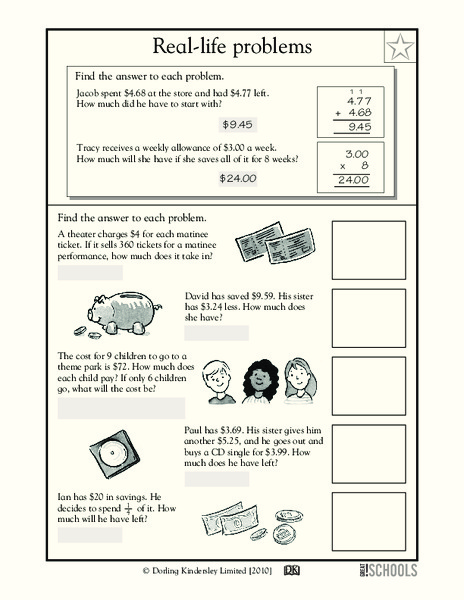Real-Life Problems Worksheet