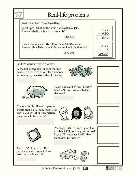 Real-Life Problems Worksheet