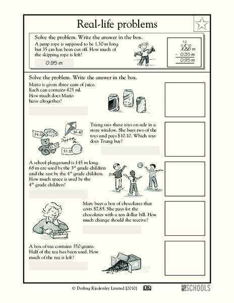 Real-Life Problems Worksheet