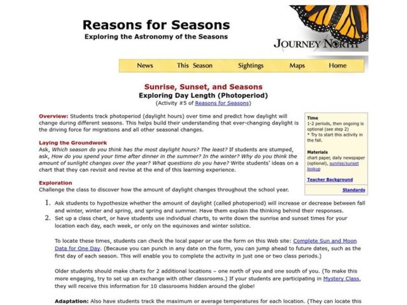 Reasons for Seasons Lesson Plan