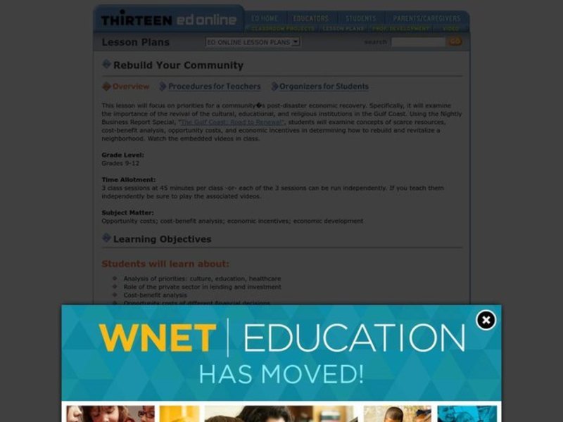 Rebuild Your Community Lesson Plan