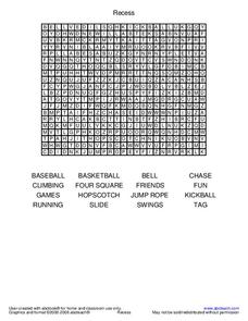 Recess Worksheet