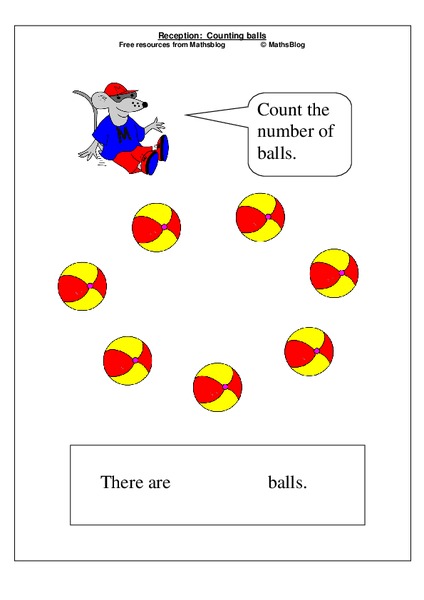Reception: Counting balls Worksheet