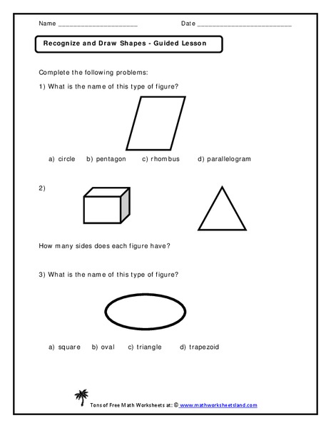 Recognize and Draw Shapes Worksheet