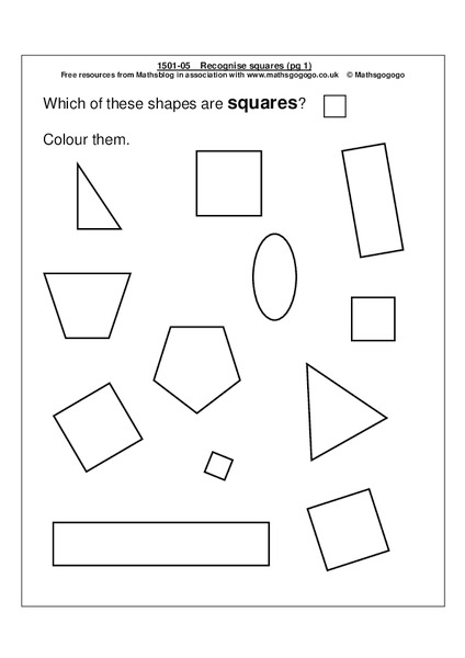 Recognize Squares Worksheet