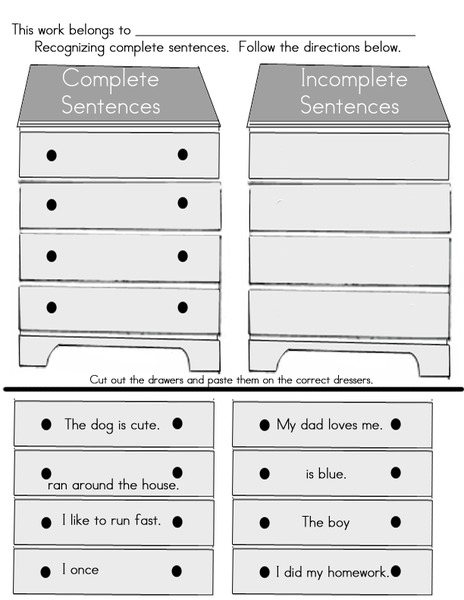 Recognizing Complete Sentences Worksheet