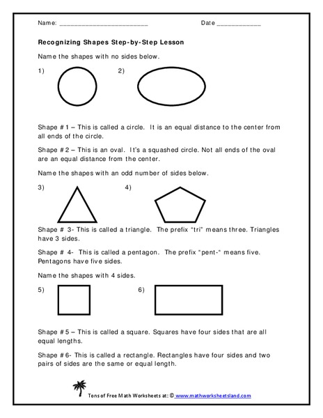 Recognizing Shapes Worksheet