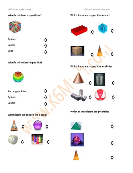 Recognizing Shapes Worksheet