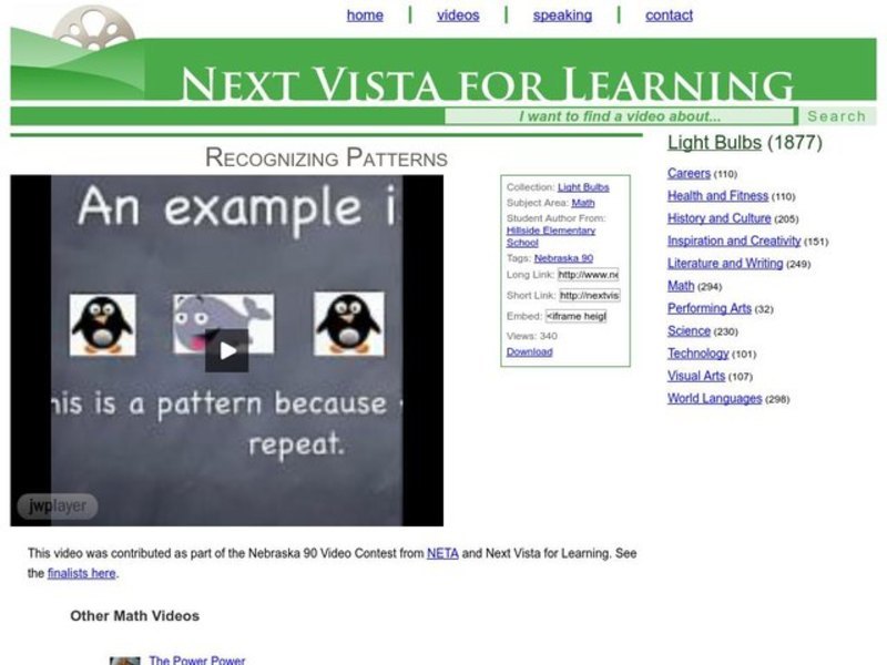 Recognizing Patterns Instructional Video