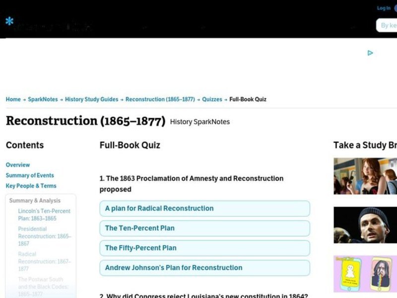 Reconstruction (1865–1877) Interactive