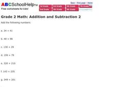 Addition and Subtraction 2 Worksheet