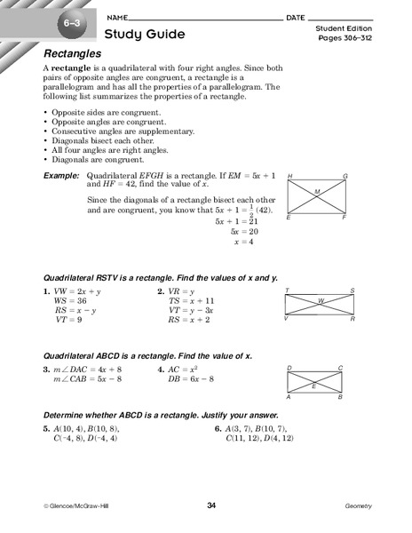 Rectangles Worksheet