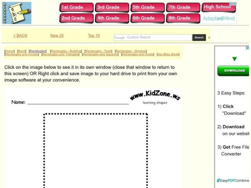 Rectangle Worksheet