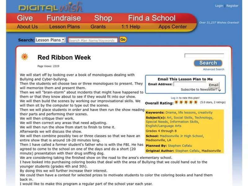 Red Ribbon Week Lesson Plan