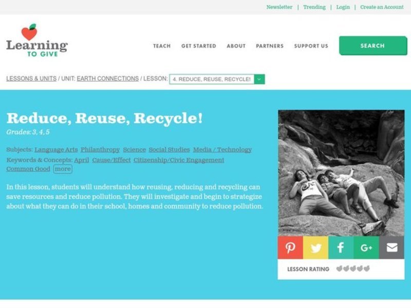 Reduce, Reuse, Recycle Lesson Plan