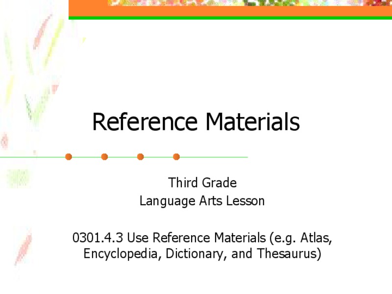 Reference Materials PPT