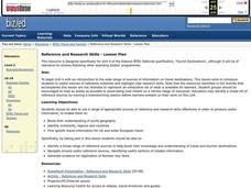 REFERENCE AND RESEARCH SKILLS Lesson Plan