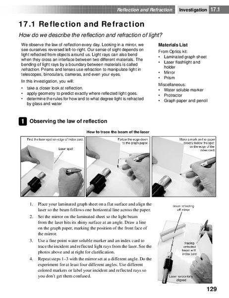 Reflection and Refraction Activity