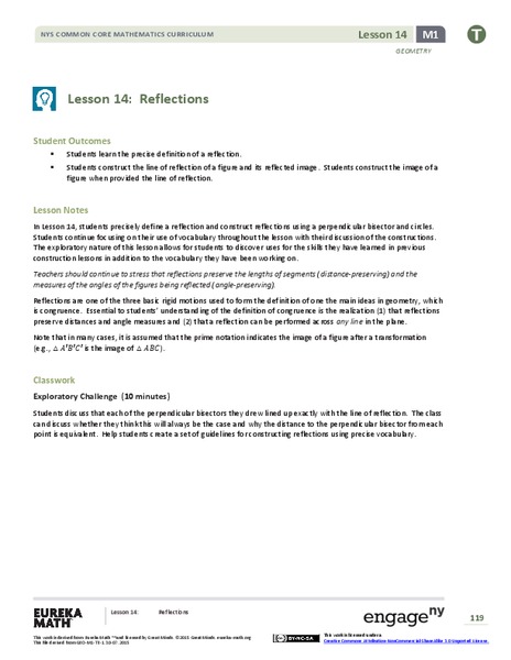 Reflections Lesson Plan