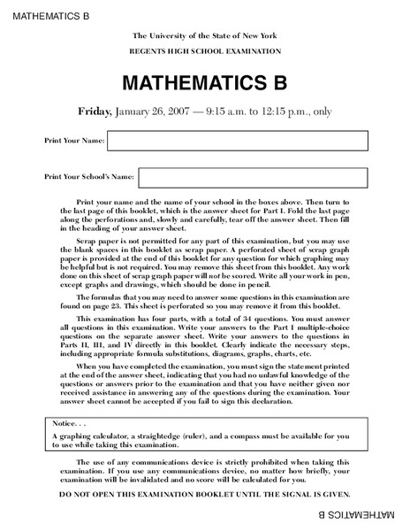Regents Exam Worksheet
