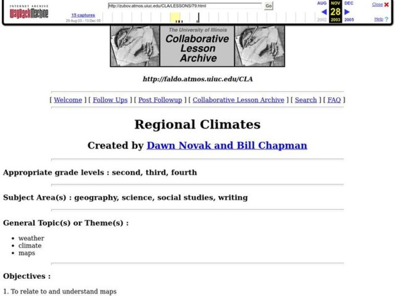 Regional Climates Lesson Plan