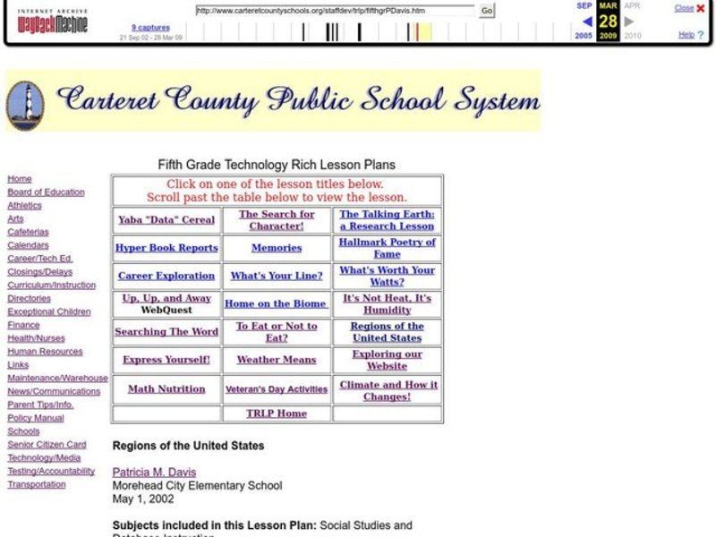 Regions of the United States Lesson Plan