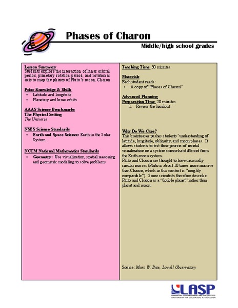 Phases of Charon Lesson Plan