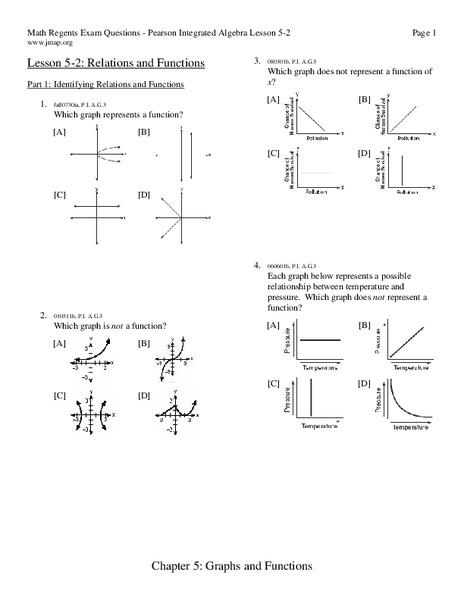 Relations and Functions Worksheet