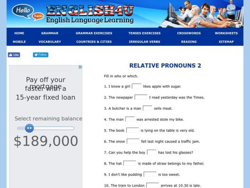 Relative Pronouns Interactive