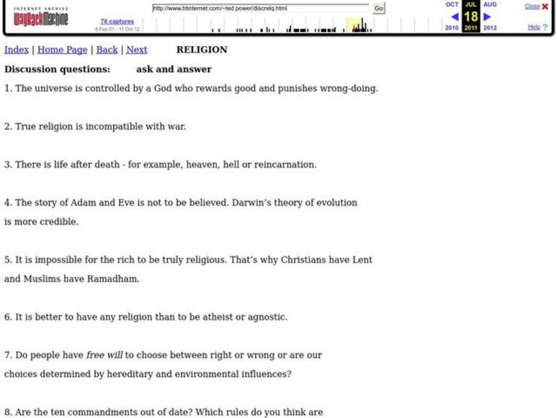 Religion Lesson Plan