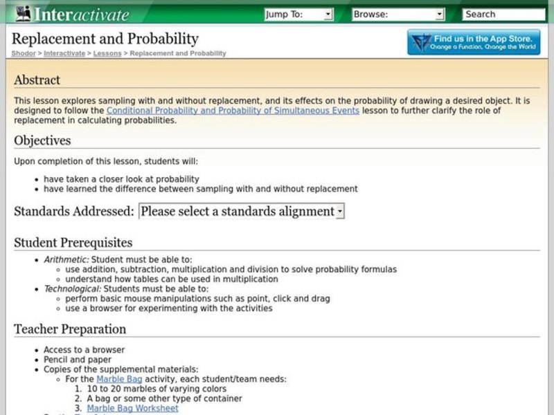 Replacement and Probability Lesson Plan