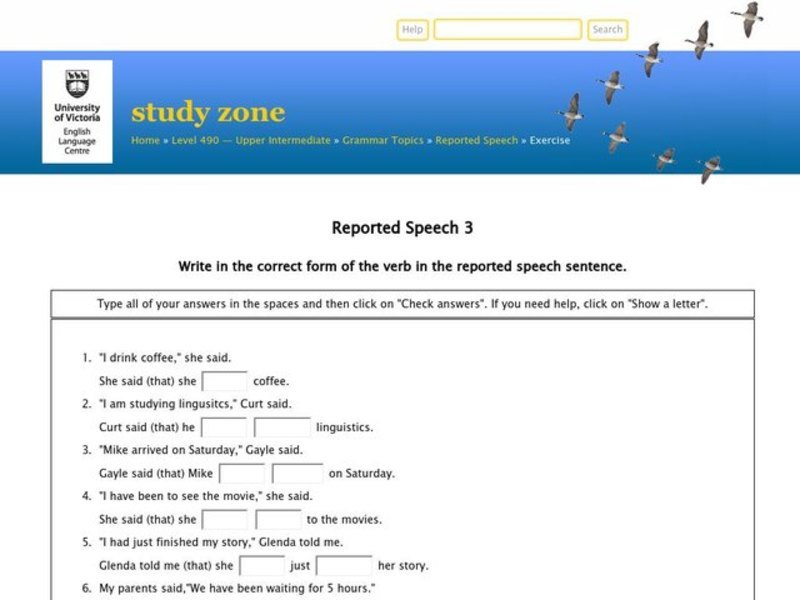 Reported Speech Interactive