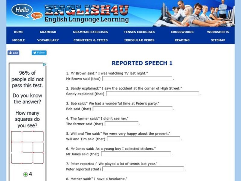 Reported Speech Interactive
