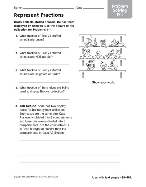 Represent Fractions Worksheet