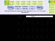 Addition Drills Worksheet