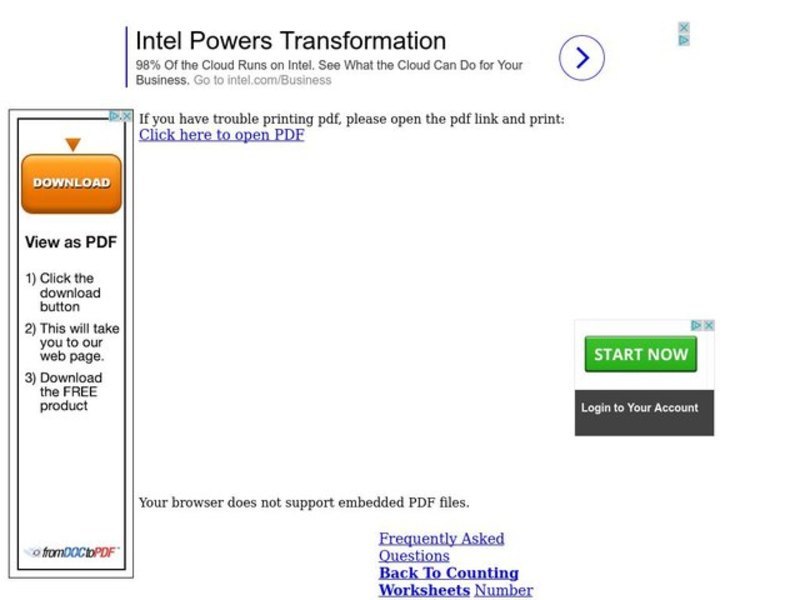 Addition - one digit numbers Worksheet
